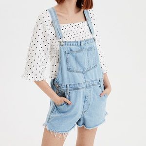 NWT AE denim overalls